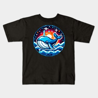 Whale pixel art Kids T-Shirt